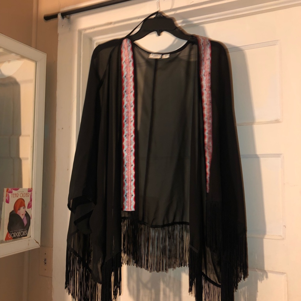 🌼Cato plus size black fringed